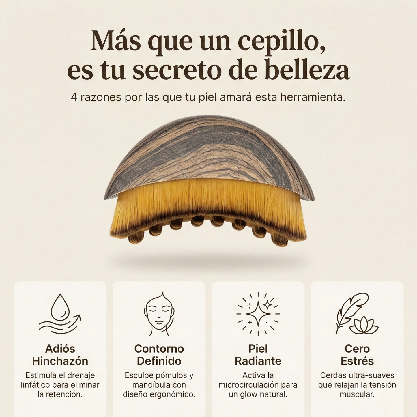 Cepillo Facial de Drenaje y Contorno Linfático CLAVE™| Rostro Más Delgado en 1 Min